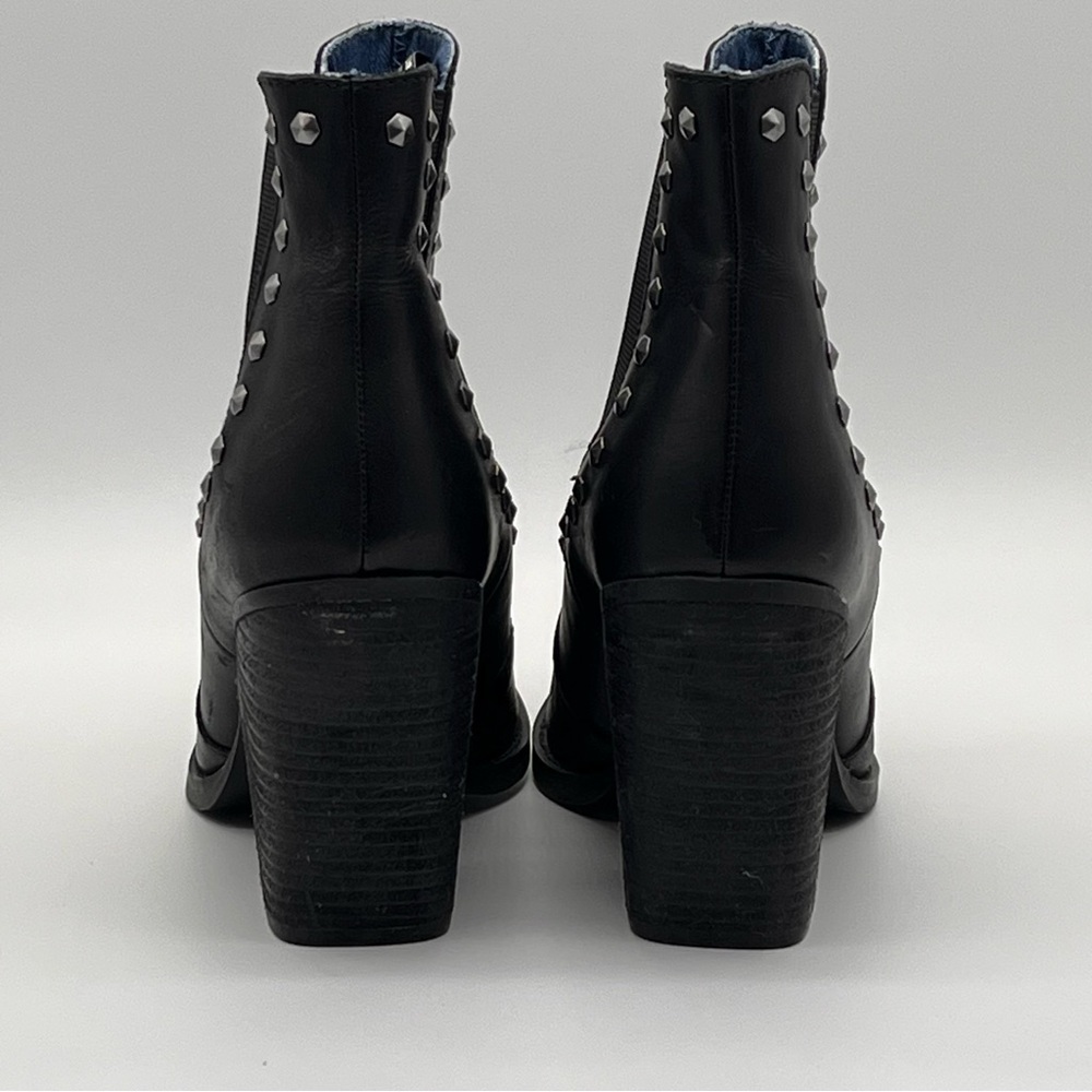 Dingo Black Ankle Boots Stay Sassy Western Cowboy Silver Studs Heeled Womens 10 - Picture 5 of 7